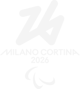 Logo for the Milano Cortina 2026 Winter Paralympics. It features a stylized number '26' above the words 'Milano Cortina 2026' and the Paralympic symbol with three crescent shapes representing the Paralympic values of spirit in motion.