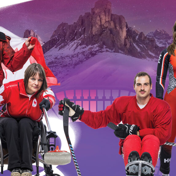 Paralympian action shots edited into a graphic