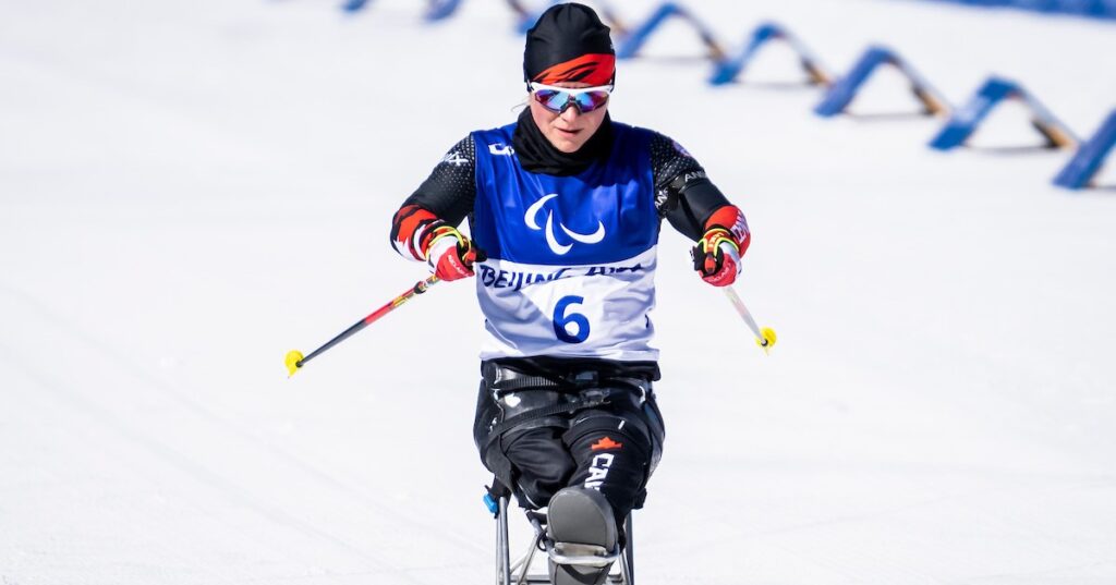 Christina Picton competing in a ski race