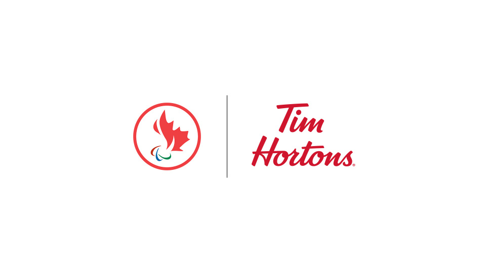 Canadian Paralympic Committee logo displayed beside the Tim Hortons logo on a white background.