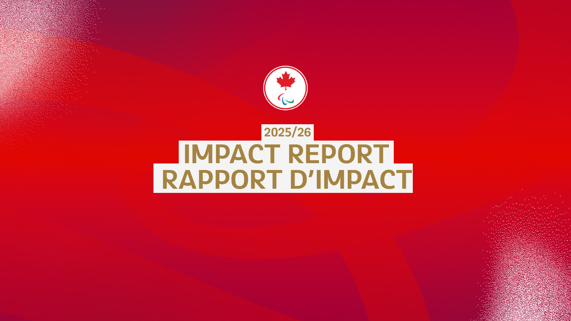 Red graphic that reads '2025-26 Impact report'