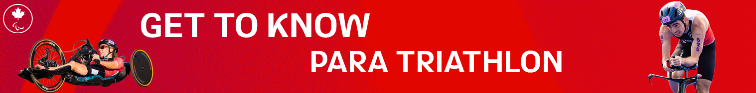 Red background with text that reads 'get to know Para triathlon'