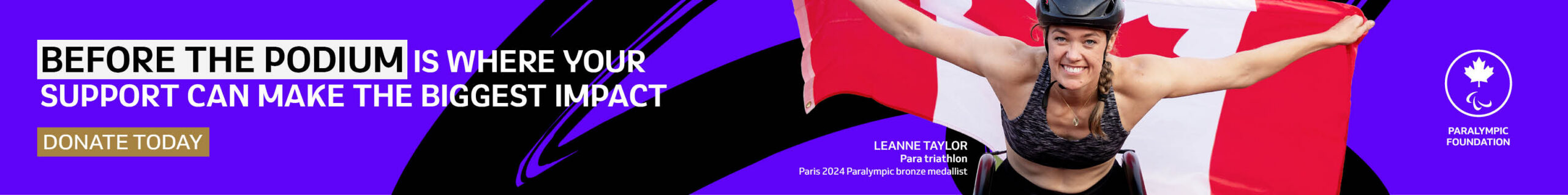 Purple background with Leanne Taylor and text that reads 'before the podium